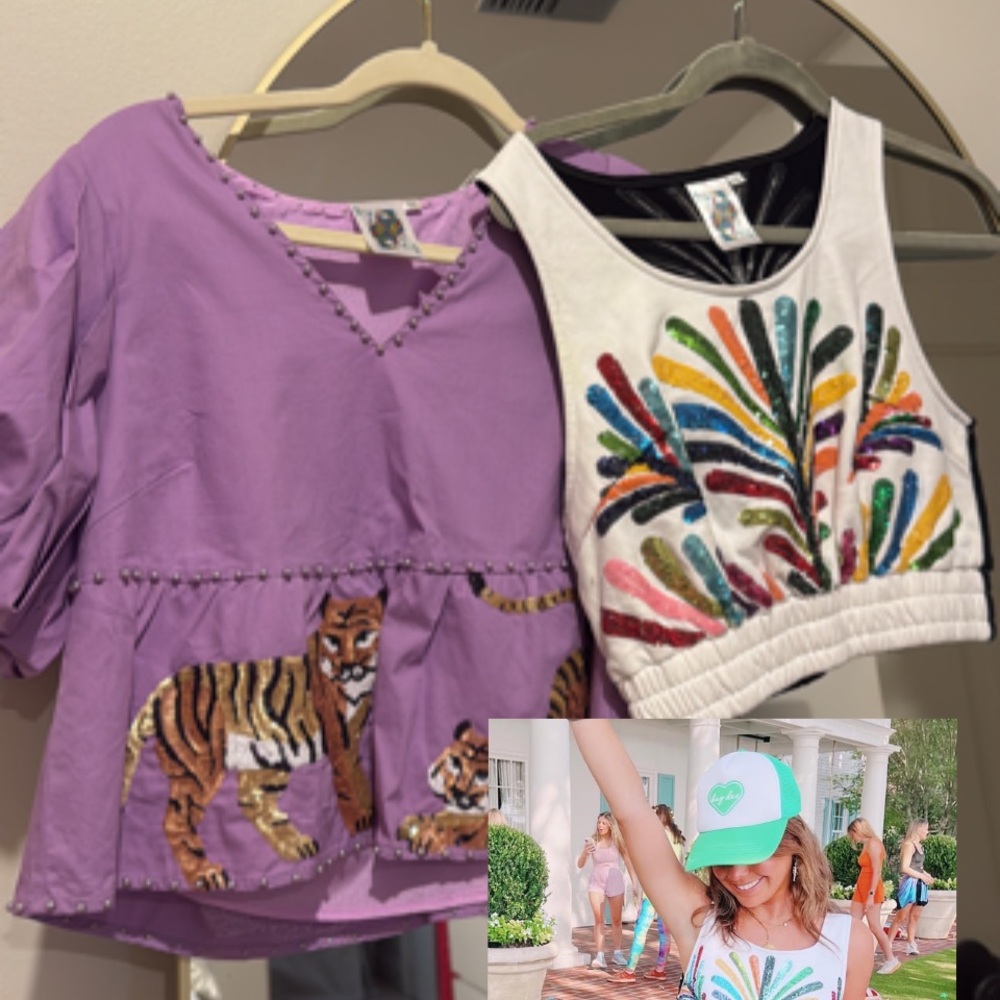 Purple Tiger Embroidered queen of sparkles